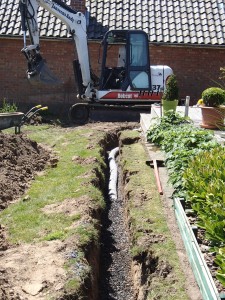 Plaatsen drainage Westkerke